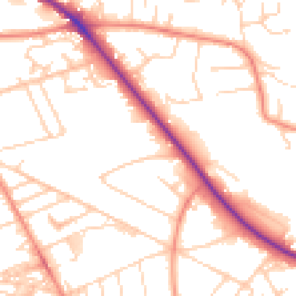 Daytime road noise heatmap for HD3 3BH
