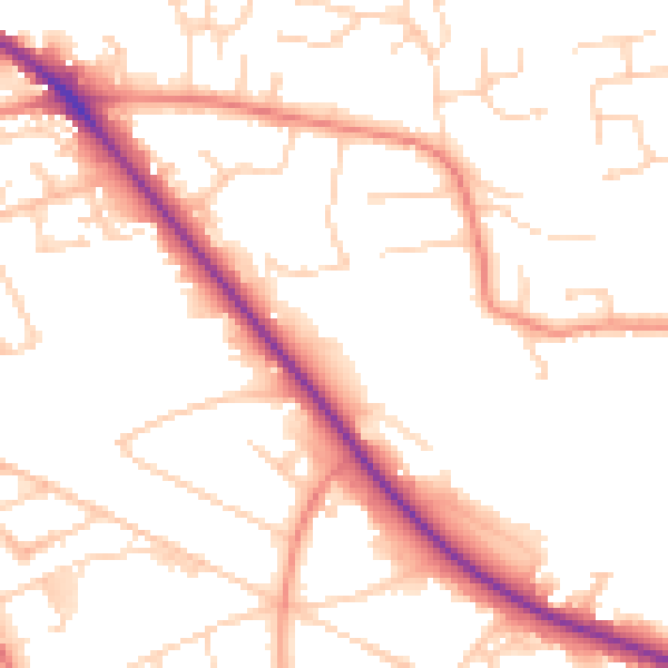 Daytime road noise heatmap for HD3 3BJ