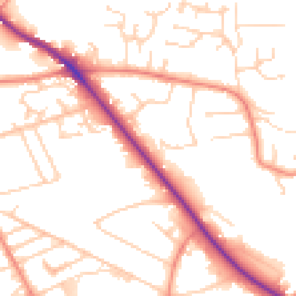 Daytime road noise heatmap for HD3 3BL
