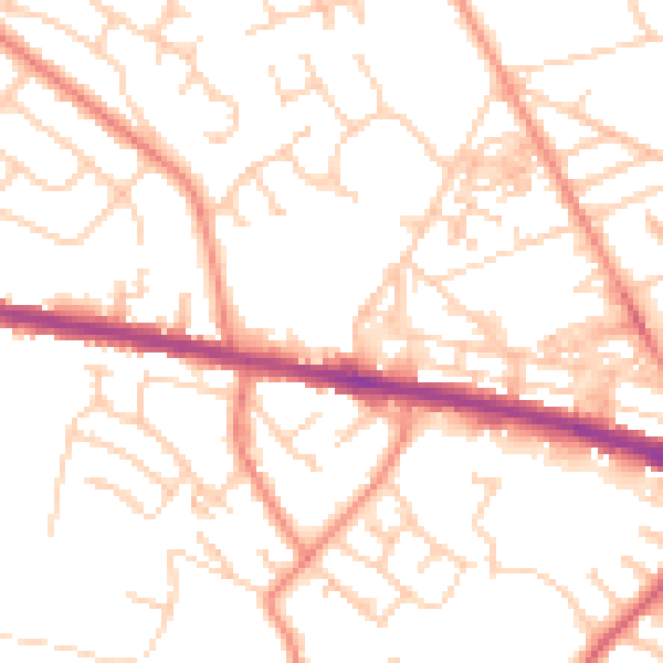 Daytime road noise heatmap for HD3 3BP