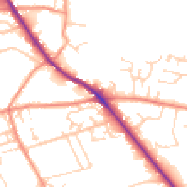 Daytime road noise heatmap for HD3 3BR