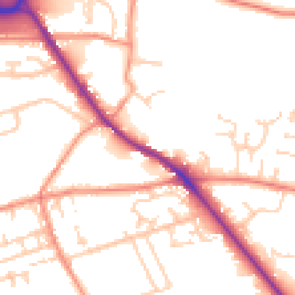 Daytime road noise heatmap for HD3 3BS
