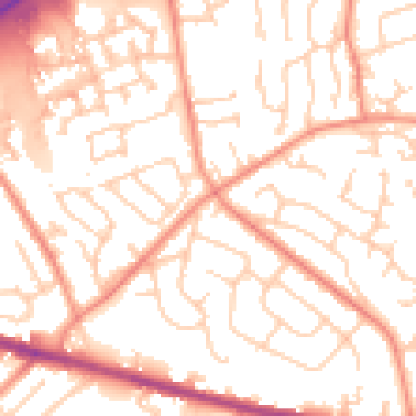 Daytime road noise heatmap for HD3 3BW