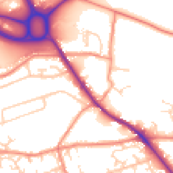 Daytime road noise heatmap for HD3 3BX