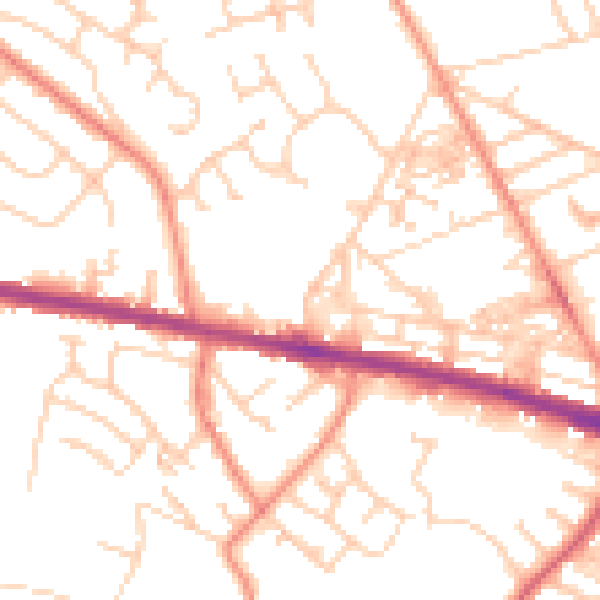 Daytime road noise heatmap for HD3 3BZ