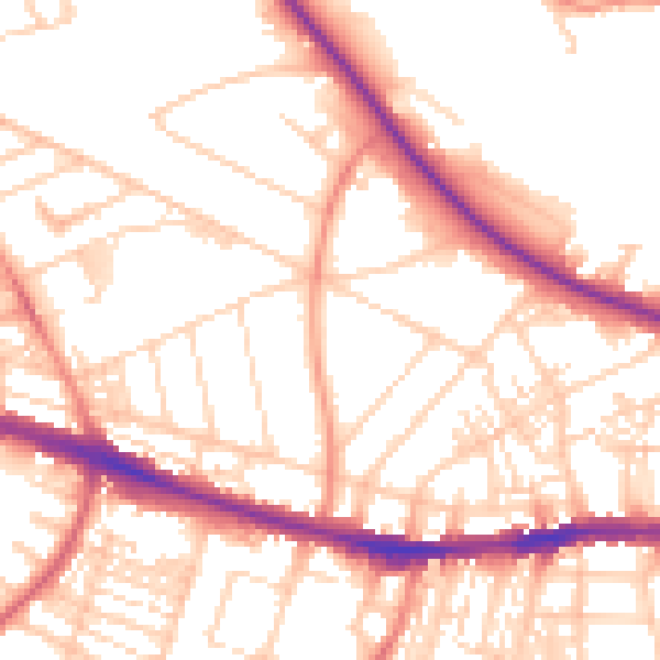 Daytime road noise heatmap for HD3 3DD