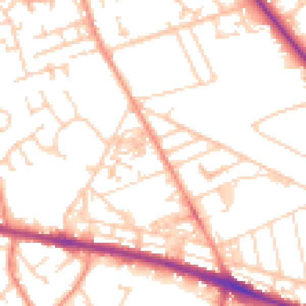 Daytime road noise heatmap for HD3 3EJ