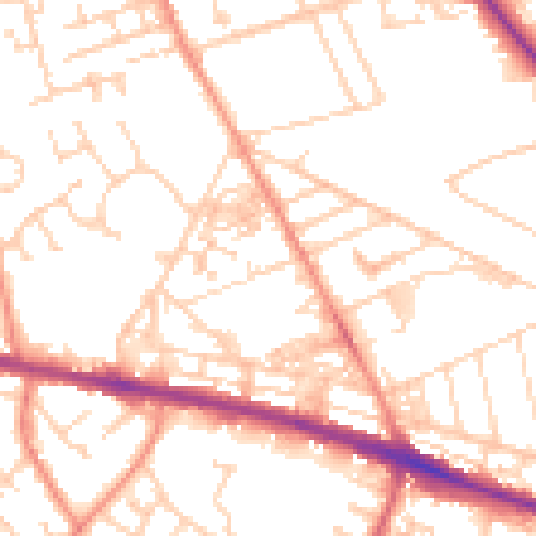 Daytime road noise heatmap for HD3 3EN