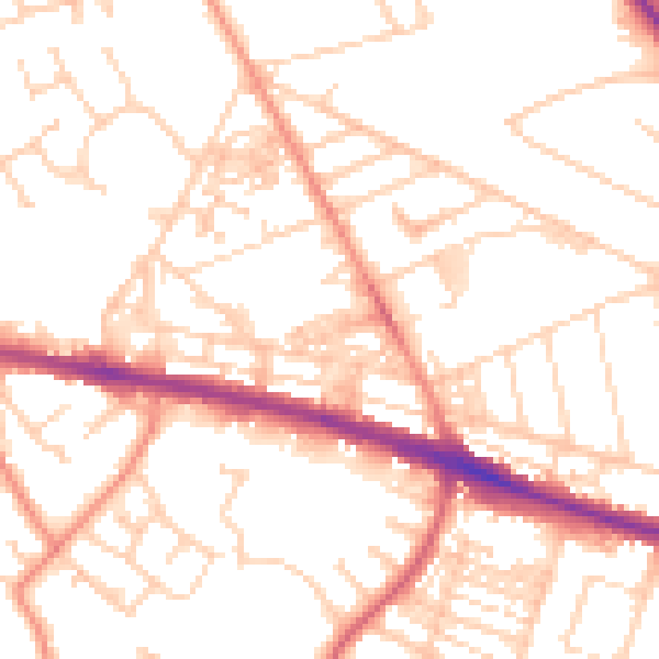 Daytime road noise heatmap for HD3 3EZ