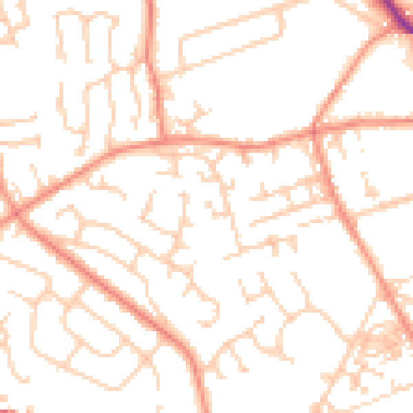 Daytime road noise heatmap for HD3 3GZ