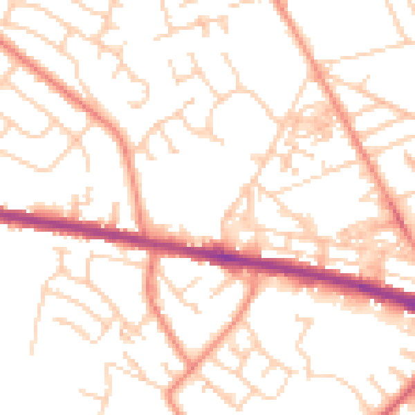 Daytime road noise heatmap for HD3 3HL
