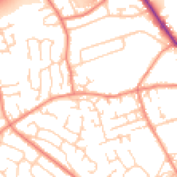 Daytime road noise heatmap for HD3 3LF