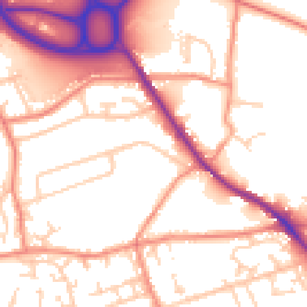 Daytime road noise heatmap for HD3 3NL