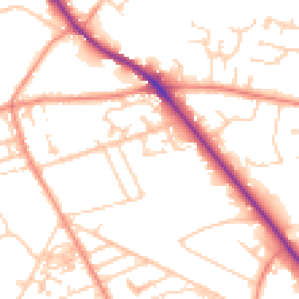 Daytime road noise heatmap for HD3 3NS