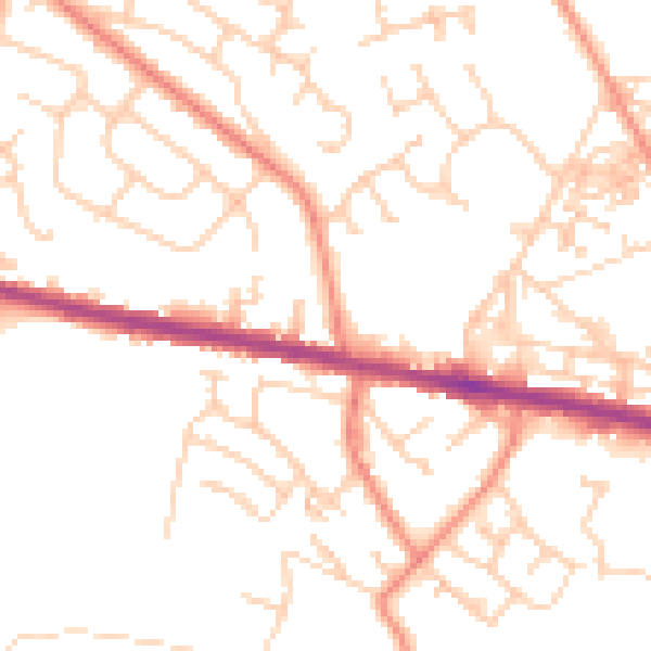 Daytime road noise heatmap for HD3 3NY