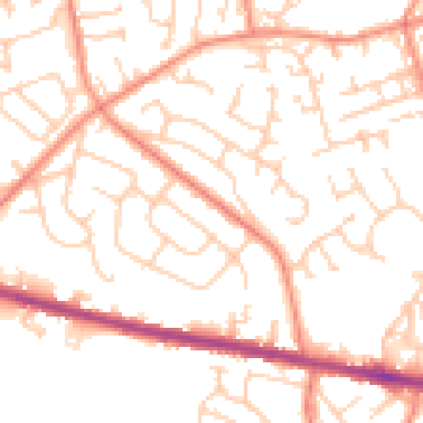 Daytime road noise heatmap for HD3 3PG
