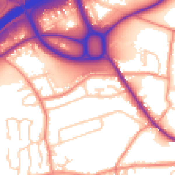 Daytime road noise heatmap for HD3 3QS