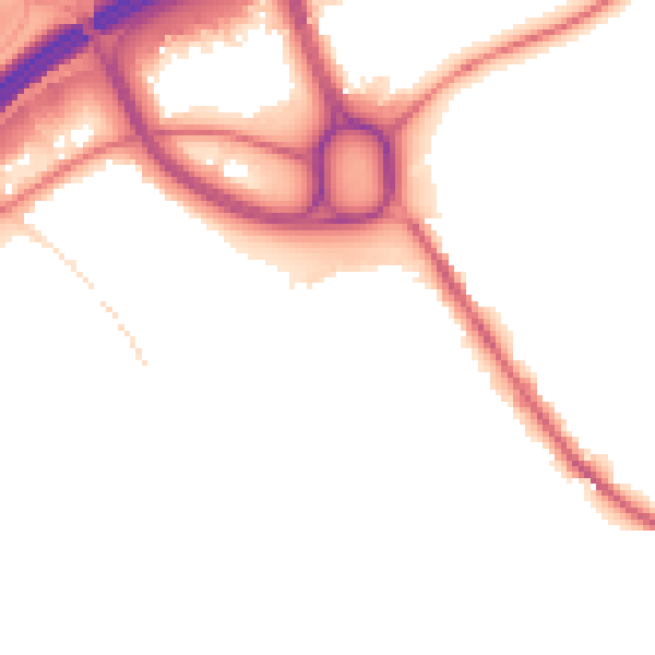Night-time road noise heatmap for HD3 3QS