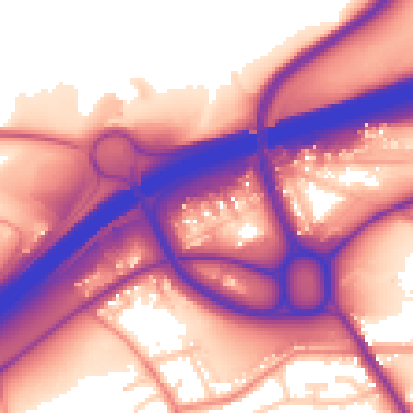 Daytime road noise heatmap for HD3 3RY