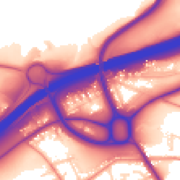 Daytime road noise heatmap for HD3 3SA