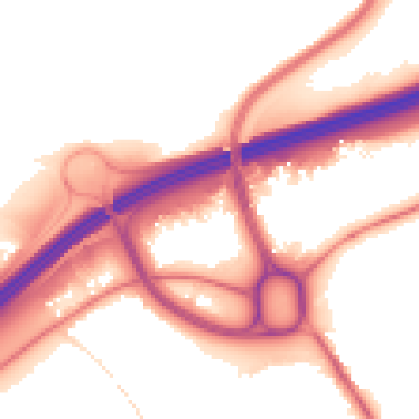 Night-time road noise heatmap for HD3 3SA