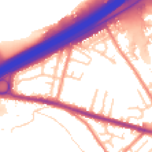 Daytime road noise heatmap for HD3 3UL