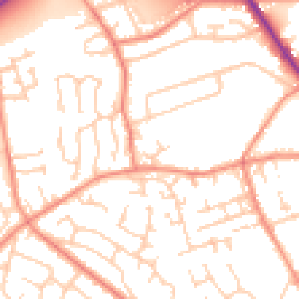 Daytime road noise heatmap for HD3 3UW