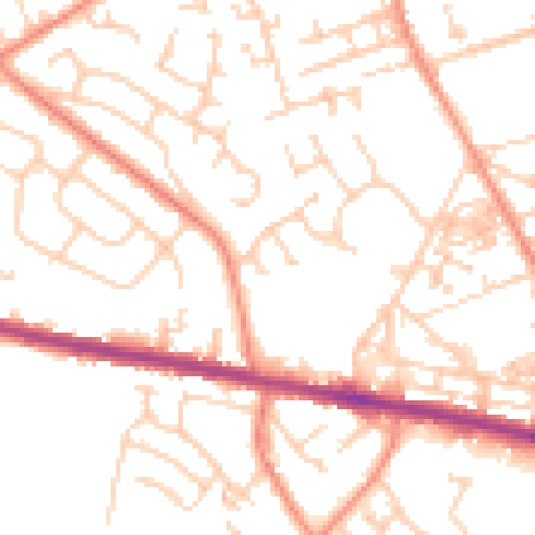 Daytime road noise heatmap for HD3 3WB