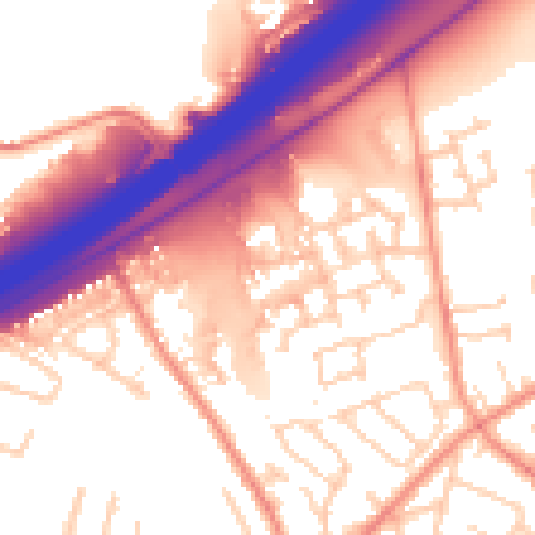Daytime road noise heatmap for HD3 3WX