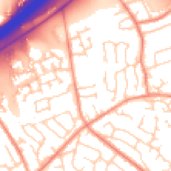 Daytime road noise heatmap for HD3 3WZ