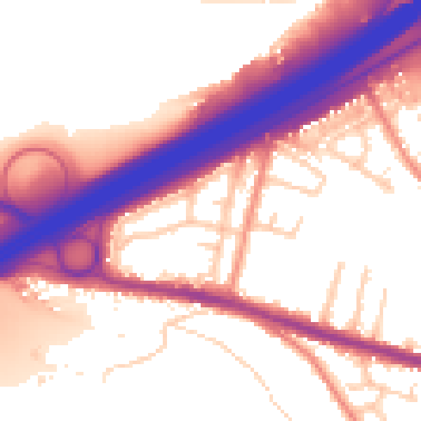 Daytime road noise heatmap for HD3 3YB