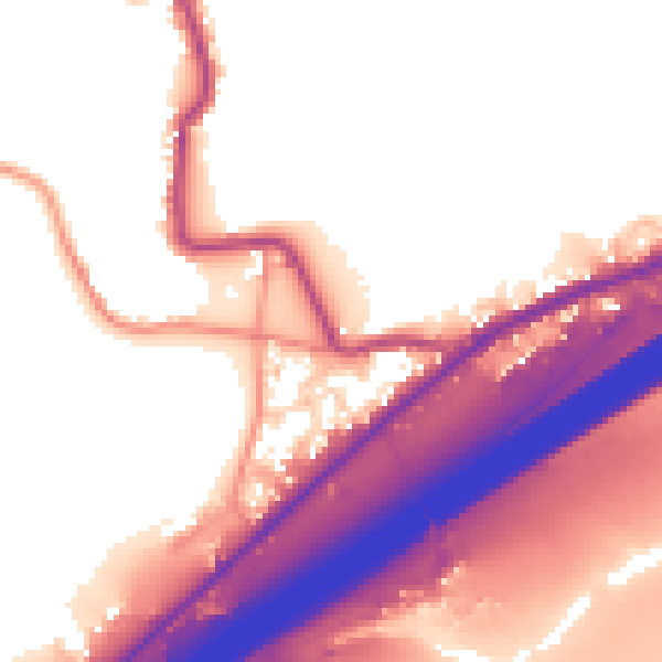 Daytime road noise heatmap for HD3 3YY