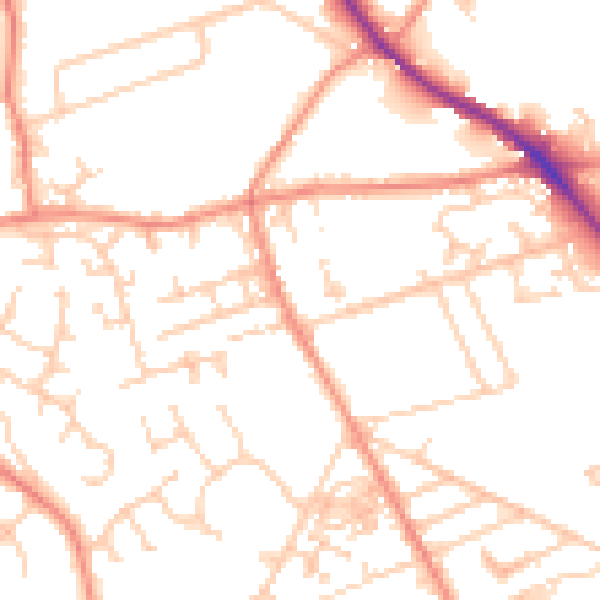 Daytime road noise heatmap for HD3 3ZJ