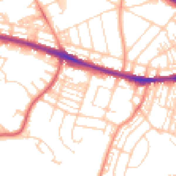 Daytime road noise heatmap for HD3 4AG