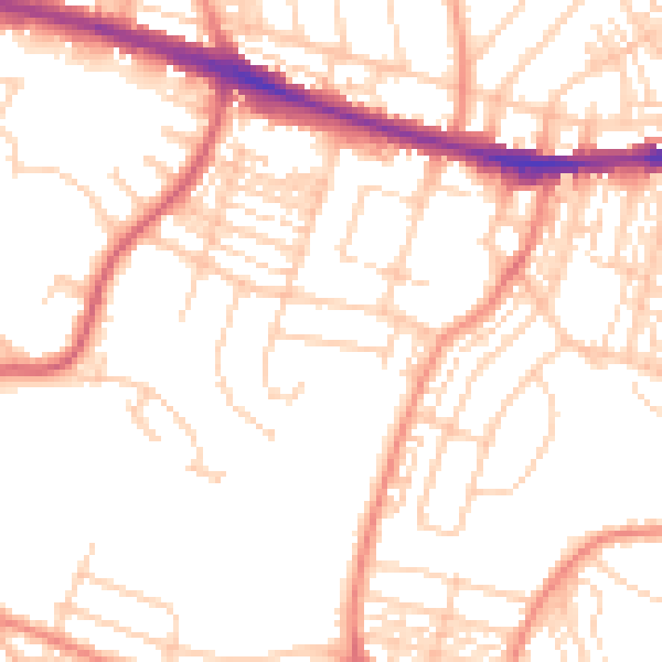 Daytime road noise heatmap for HD3 4BL