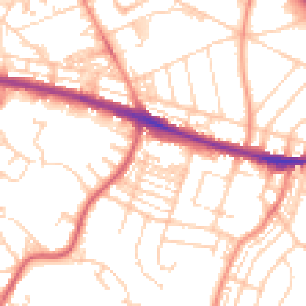 Daytime road noise heatmap for HD3 4BS
