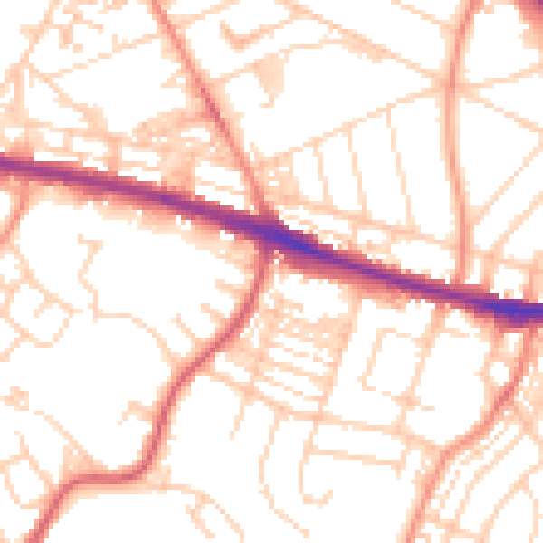 Daytime road noise heatmap for HD3 4DE