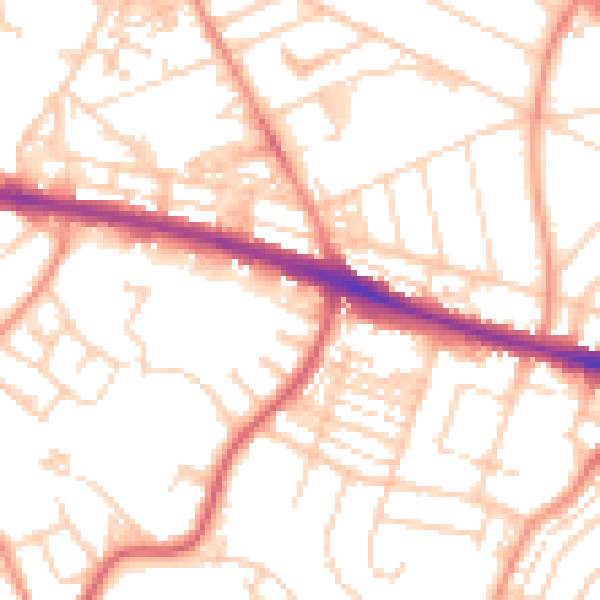 Daytime road noise heatmap for HD3 4DF