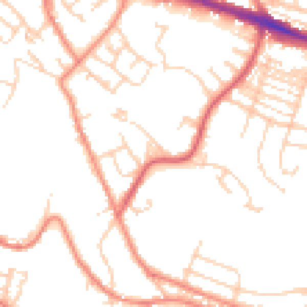 Daytime road noise heatmap for HD3 4EE