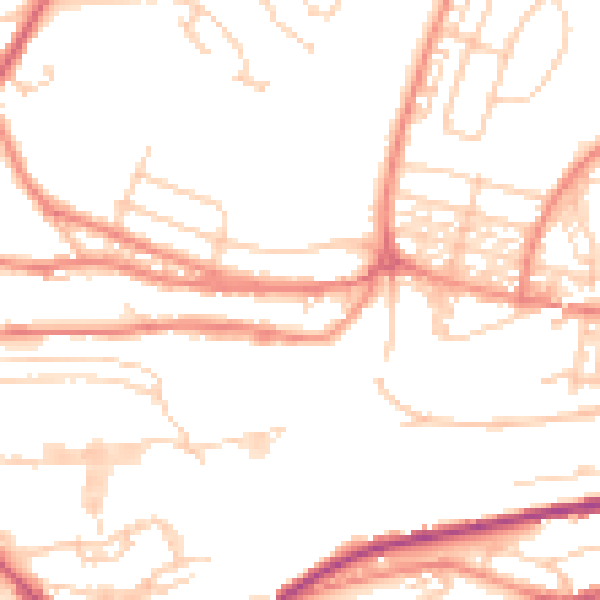 Daytime road noise heatmap for HD3 4EX