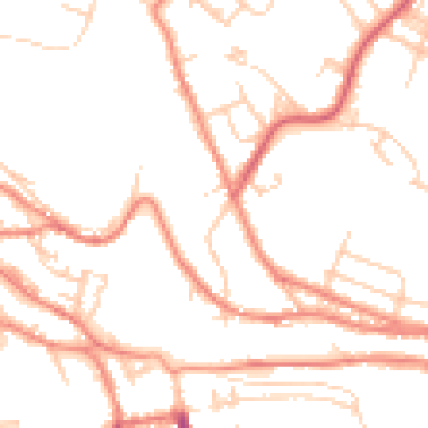 Daytime road noise heatmap for HD3 4FF