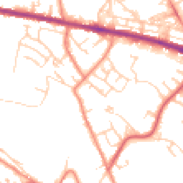 Daytime road noise heatmap for HD3 4FH