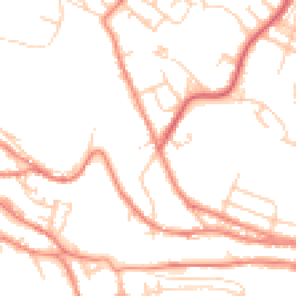 Daytime road noise heatmap for HD3 4FQ