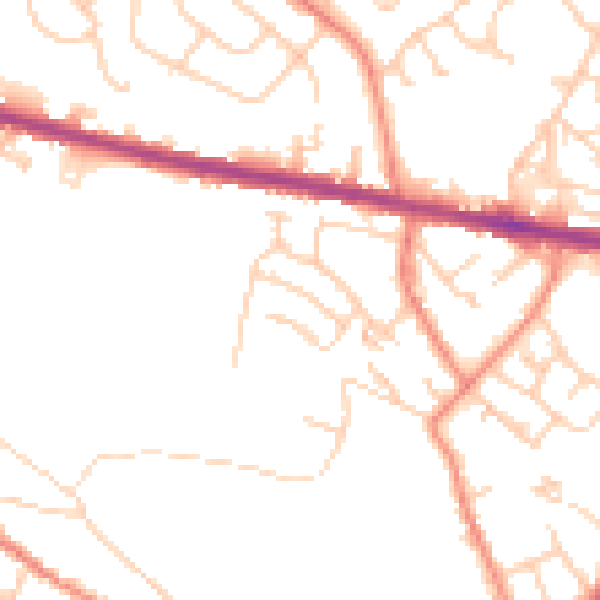 Daytime road noise heatmap for HD3 4FY