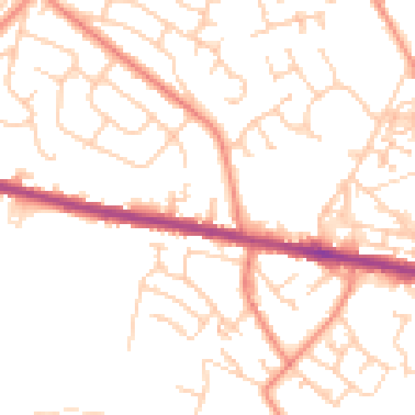 Daytime road noise heatmap for HD3 4GF