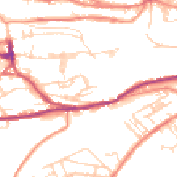 Daytime road noise heatmap for HD3 4GZ