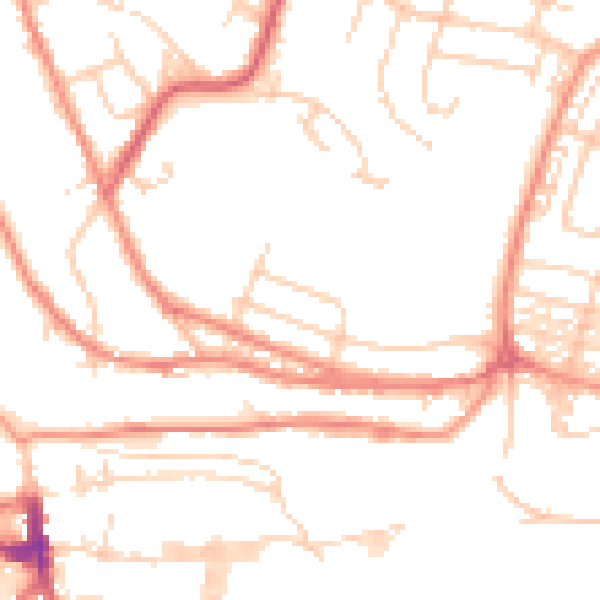 Daytime road noise heatmap for HD3 4HB