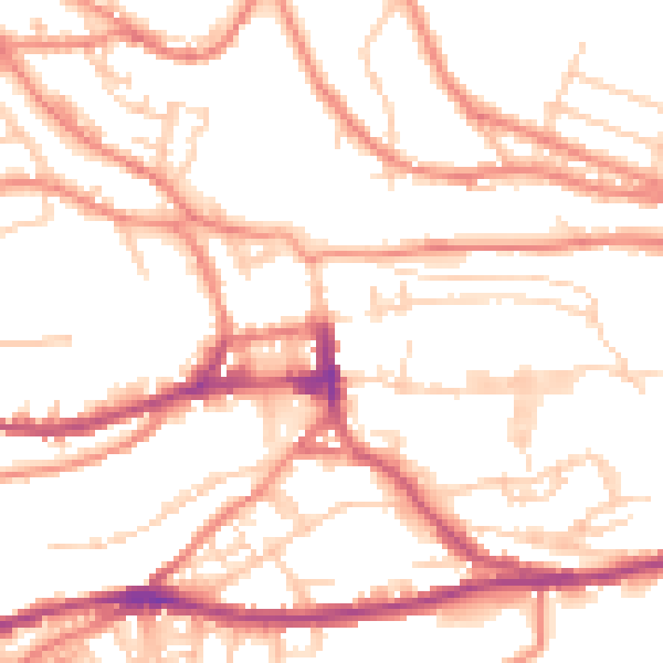 Daytime road noise heatmap for HD3 4HT