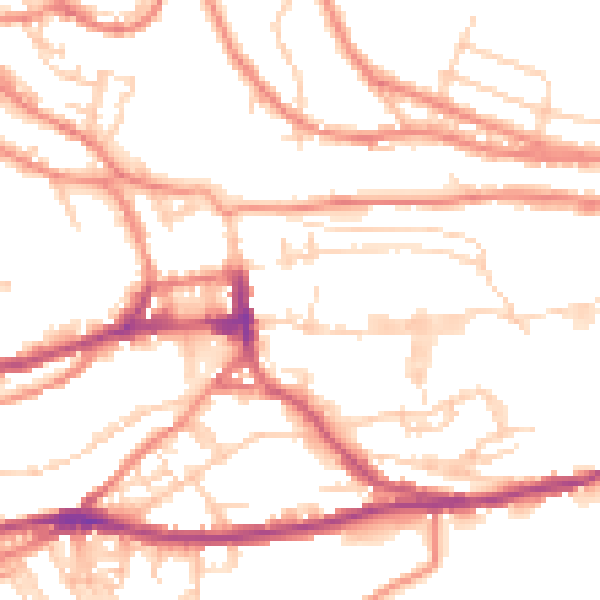 Daytime road noise heatmap for HD3 4JB