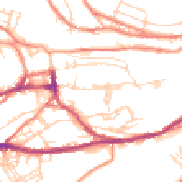 Daytime road noise heatmap for HD3 4JD